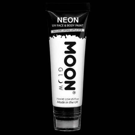 Maquillage fluo UV avec applicateur éponge - 75 ml - Blanc